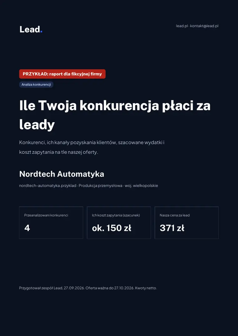 Przykładowa okładka raportu